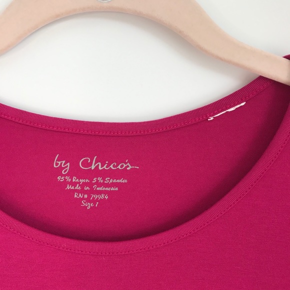 Chico's Long Sleeve Layering Top- Hot Pink - Picture 3 of 4